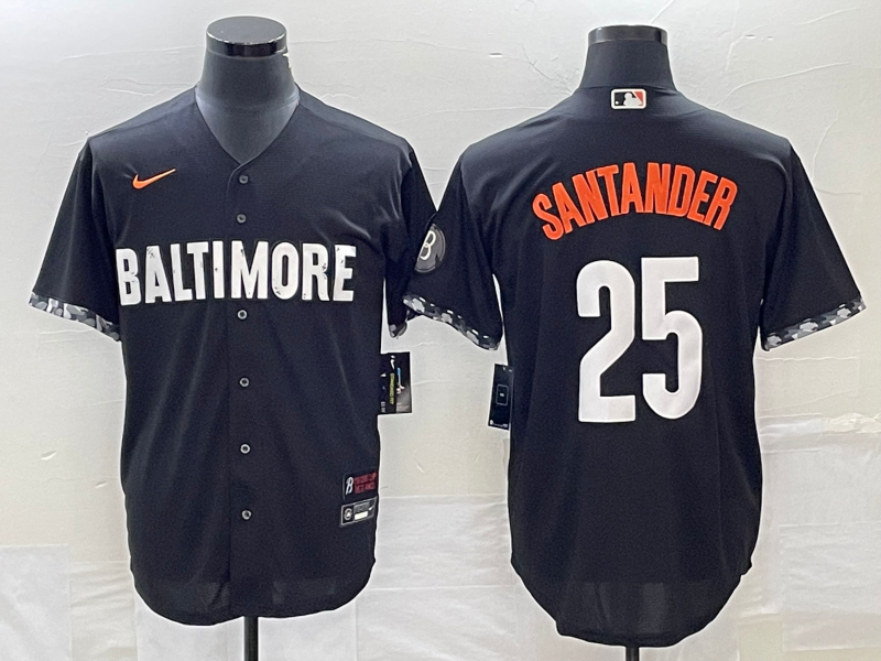 Men's Baltimore Orioles Anthony Santander #25 Black 2023 City Connect Jersey